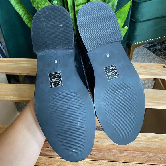 ASOS black chunky loafer with gold chain size 6 - Picture 6 of 7